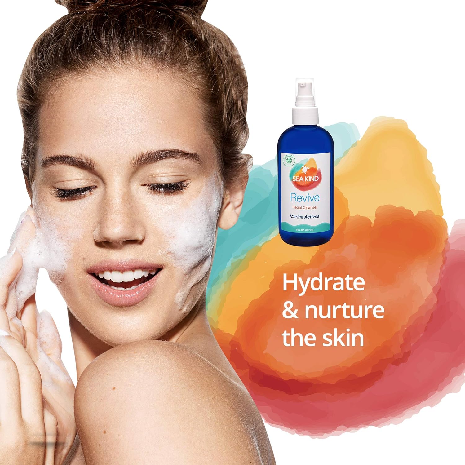 Revive Facial Cleanser, Natural Face Wash with Marine Actives (Sea Kelp), Aloe Vera and Natural Skin Nourishing Ingredients, Gentle, Non-Drying and Non-Oily, Vegan Face Wash for Women and Men, 8 fl oz - Image 5