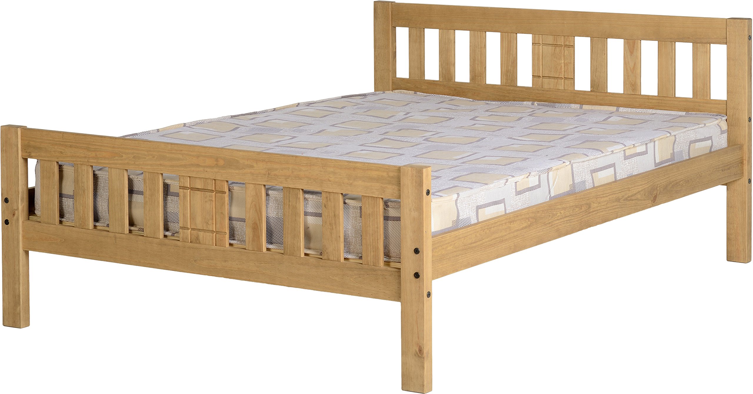 Seconique Rio 4'6" Double Bed in Distressed Waxed Pine
