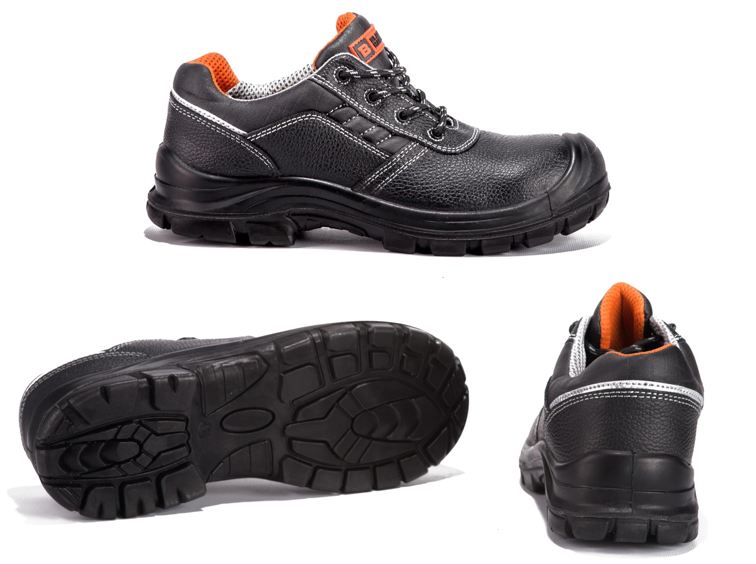 BLACK HAMMER Zapatos de Seguridad para Hombre Sin Metal Nivel S3 SRC Ultraligeros y con Refuerzo Kevlar 2252 Negro (43 EU)