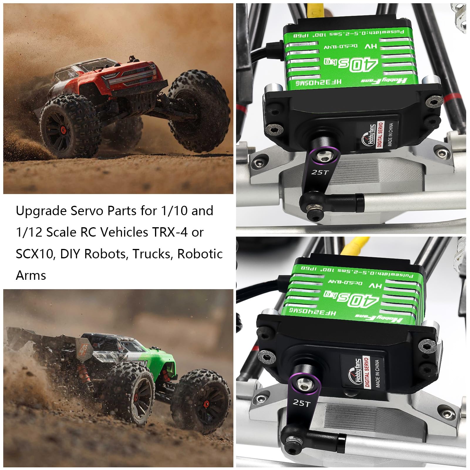 40KG Servo, Hoog Torque Digitale Servo, Waterdichte RC Servo, 25T