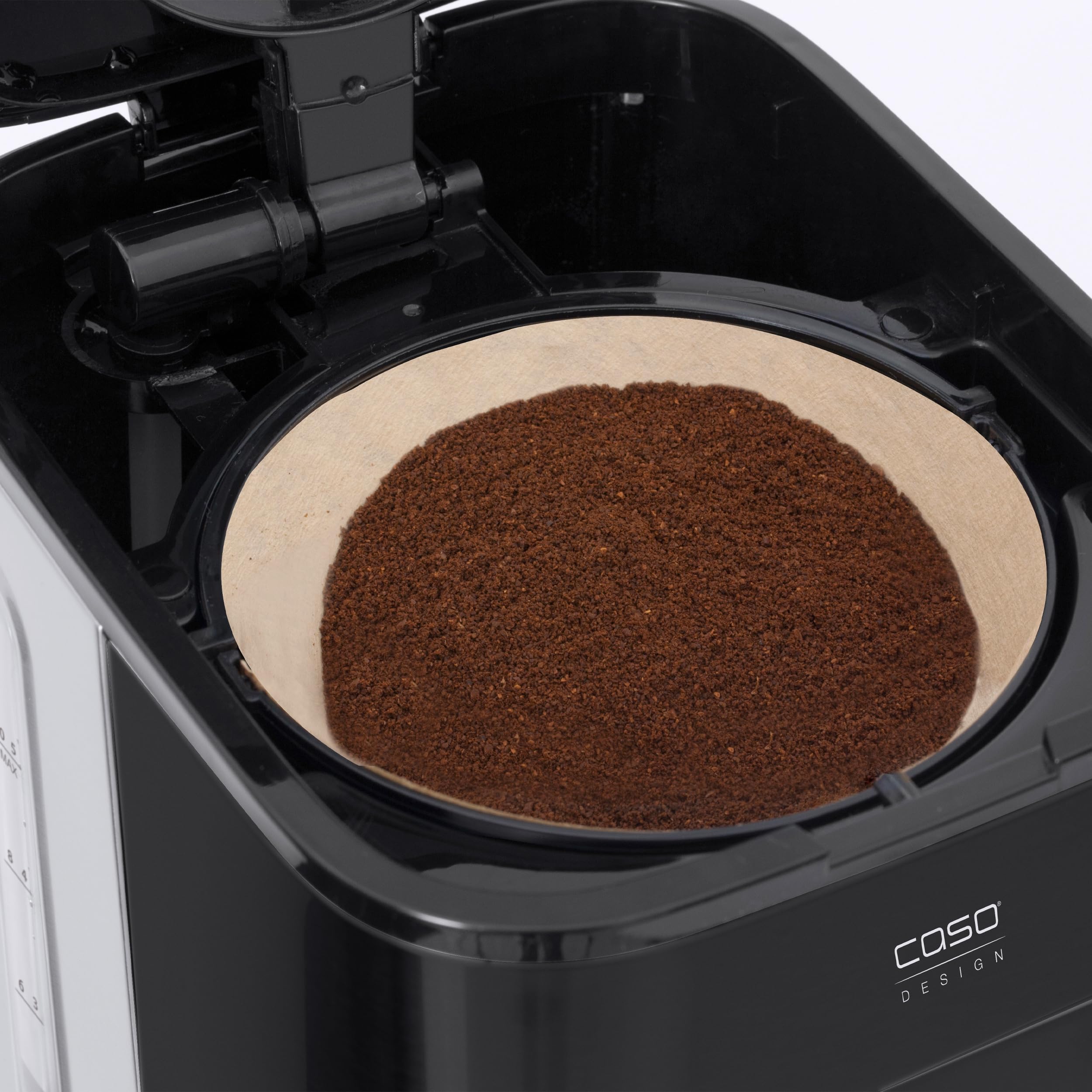 Caso Coffee Taste and Style Thermo - Kaffeemaschine mit Permanentfilter | 1,2 l, optimale Brühtemperatur 92-96 °C, Tropf-Stopp, optimierter Brühkopf, Isolierkanne, Edelstahl, Schwarz, 10 Tassen