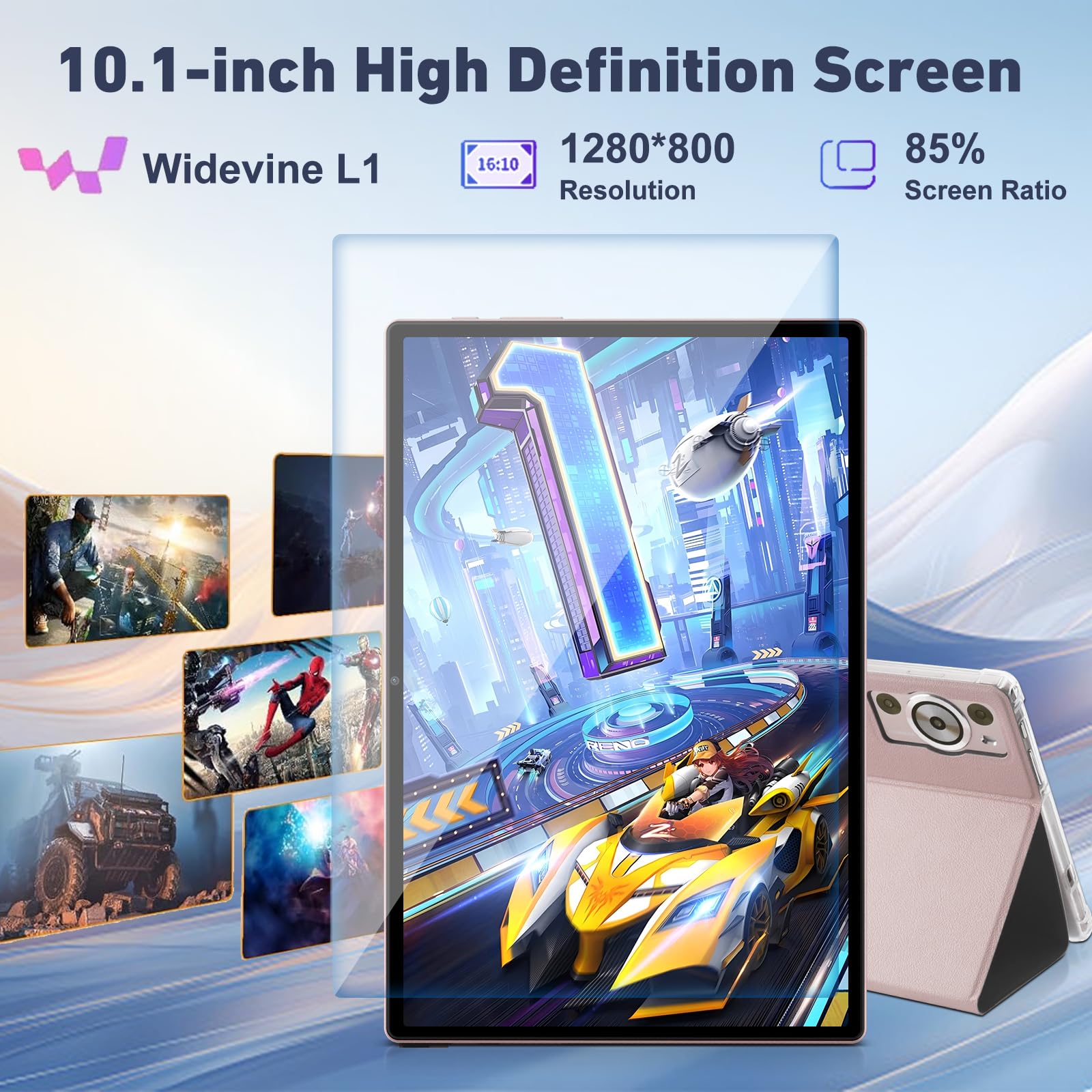 2026 Tablet Android 15 Gemini AI, 30GB RAM+128GB ROM/2TB Tablet 10 Pollici, 8000mAh, 5G WiFi, Corpo Metallico, Unisoc Octa Core/5+8MP/Widevine L1/Face ID/BT5.0/GPS Tablets con Tastiera e Mouse - Oro
