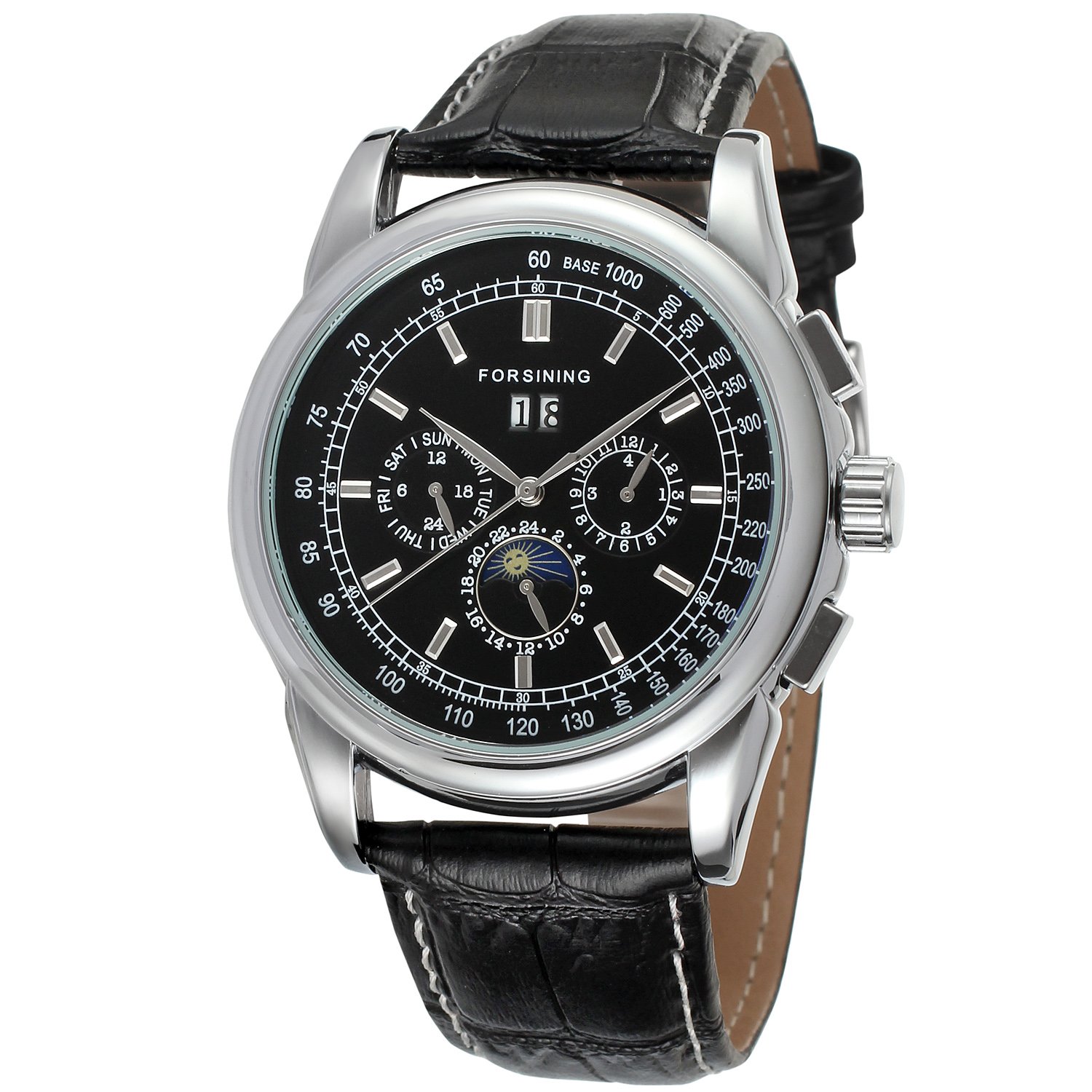 Forsining Mens Fantastic Automatic Luxury Brand Black Genuine