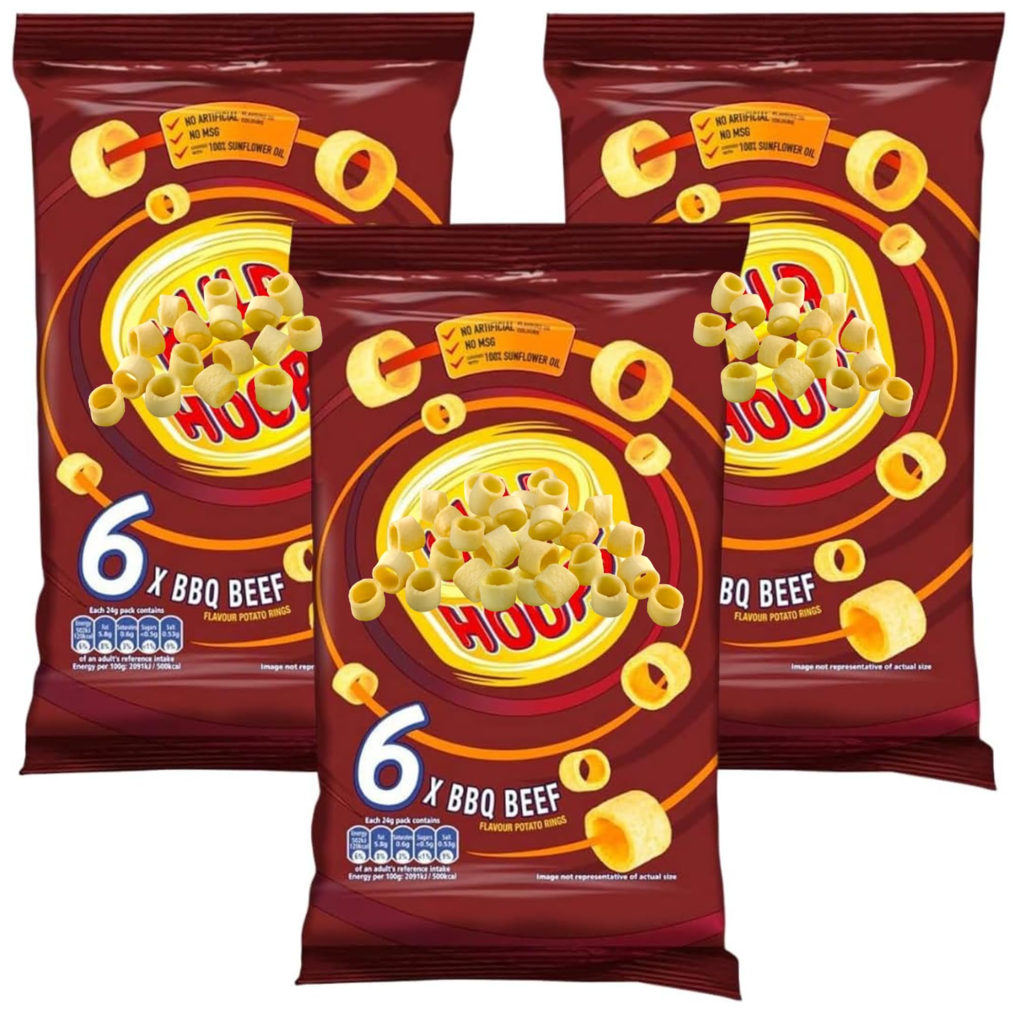 Crisps Bundle With Hula Hoops BBQ beef 6x24g (3 Pack)