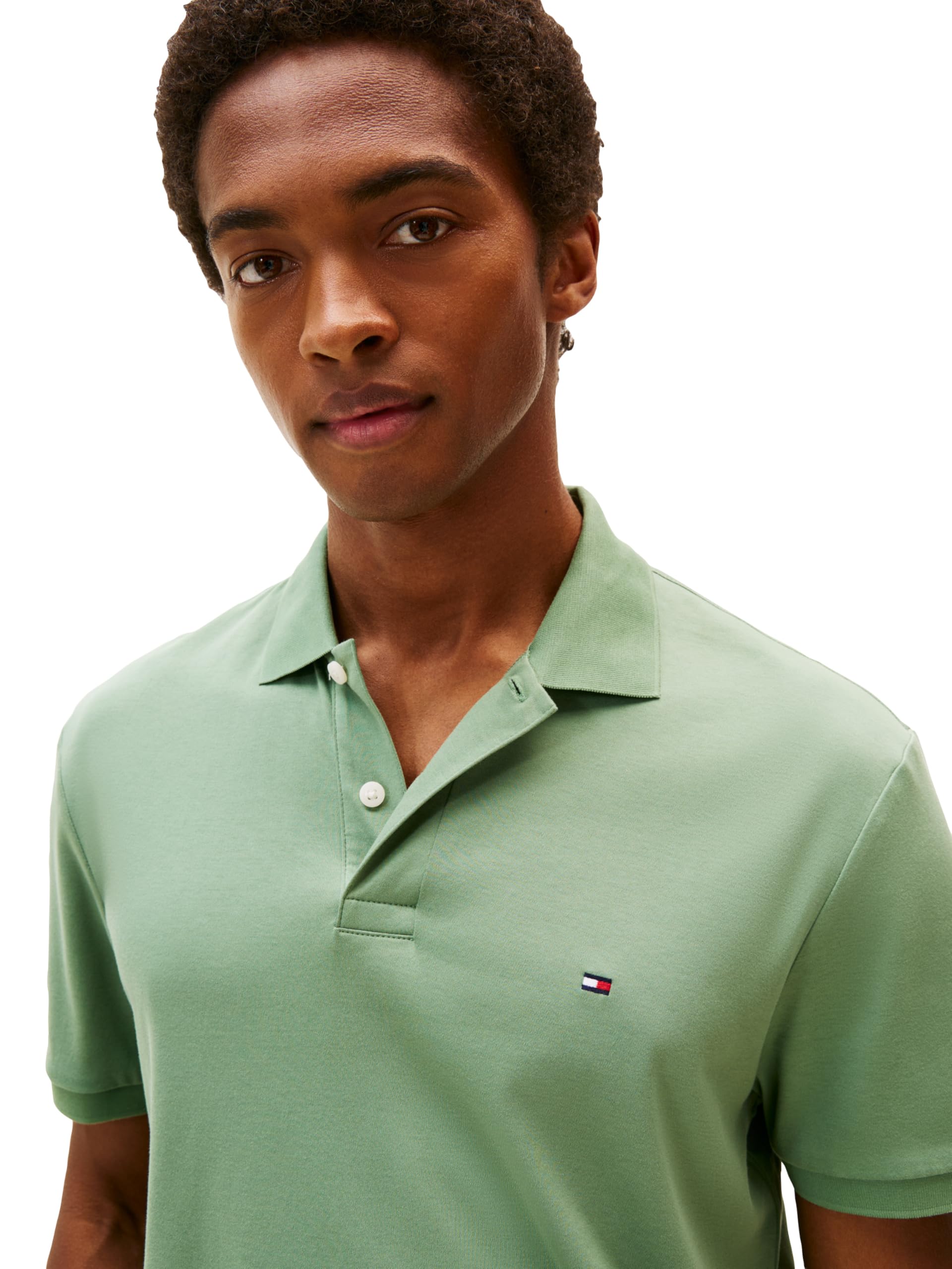 Tommy Hilfiger Liquid Cotton Essential Reg Polomw0mw35585 Polo Esencial de algodón líquido Hombre (Pack de 1)
