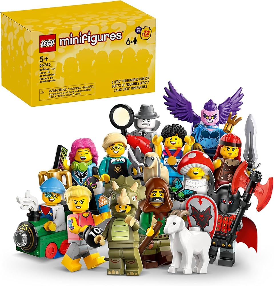 LEGO Minifigures Series 25 6 Pack, Mystery Blind Box, includes 6 LEGO Minifigures Series 25 6 Pack, Mystery Blind Box, includes 6