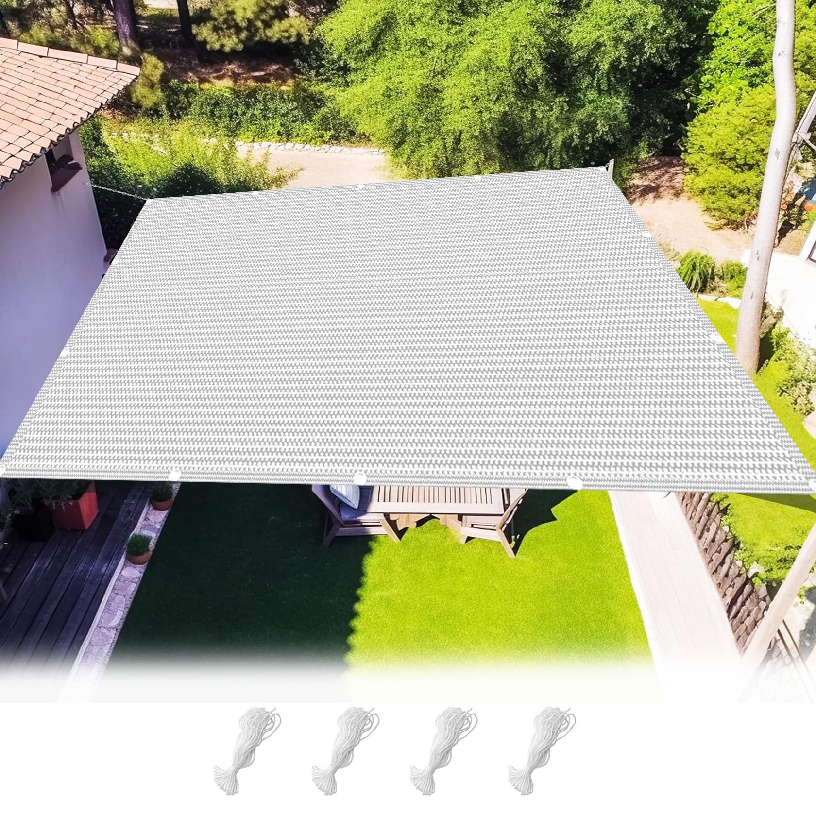 Tenda Da Sole Per Esterno, Vela Ombreggiante Con Kit Di Fissaggio Triangolare 3 6x3 6x3 6 M Grigio 89746189