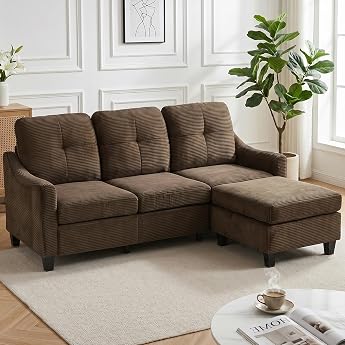 JIEXI Corner Sofa with Sleep Function L Shape Couch Corner Sofa