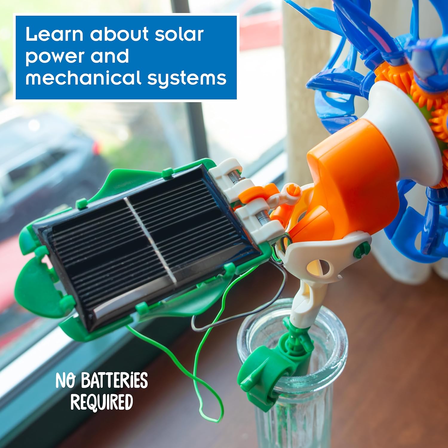 Thames & Kosmos SolarFlower Sapphire Swirl STEM Kit | Build a Motorized Solar-Powered Flower with Spinning, Colorful Petals, Educational Gift for Kids Ages 8+, Adults