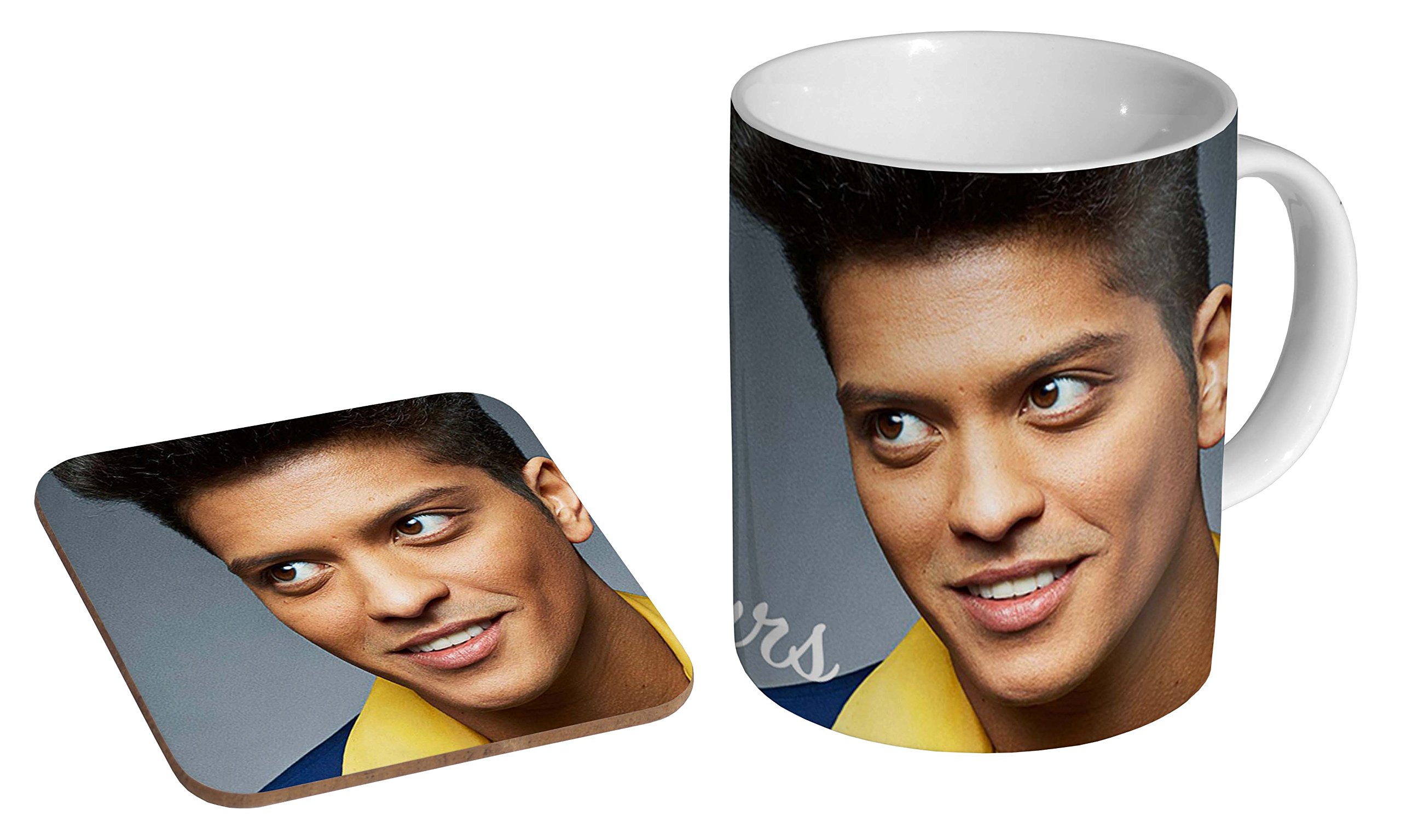 Mugmart White Bruno Mars Awesome Ceramic Coffee Mug + Coaster Gift Set …