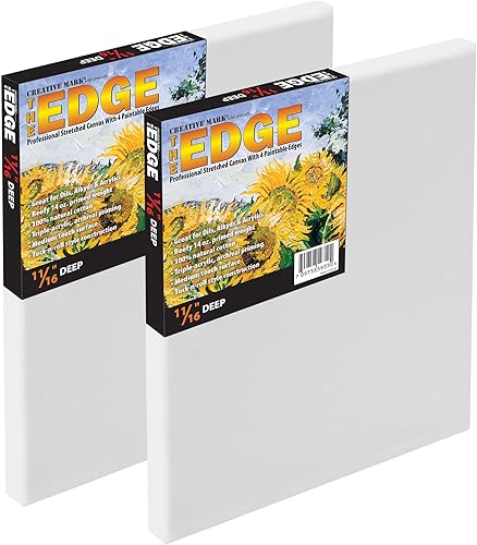 Miniatura 1 de The Edge All Media Cotton - Lienzo estirado de lujo, lienzo de 1116 pulgadas de profundidad para acrílicos, óleos, acuarelas, pasteles, carbón y