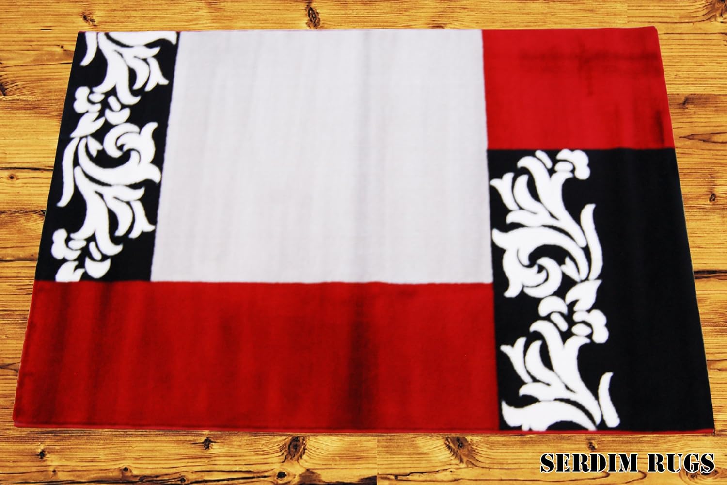 Amazon.com: BRASIL MODERN FLORAL PATTERN RED & BLACK RUG ( 120 x 170 cm ...