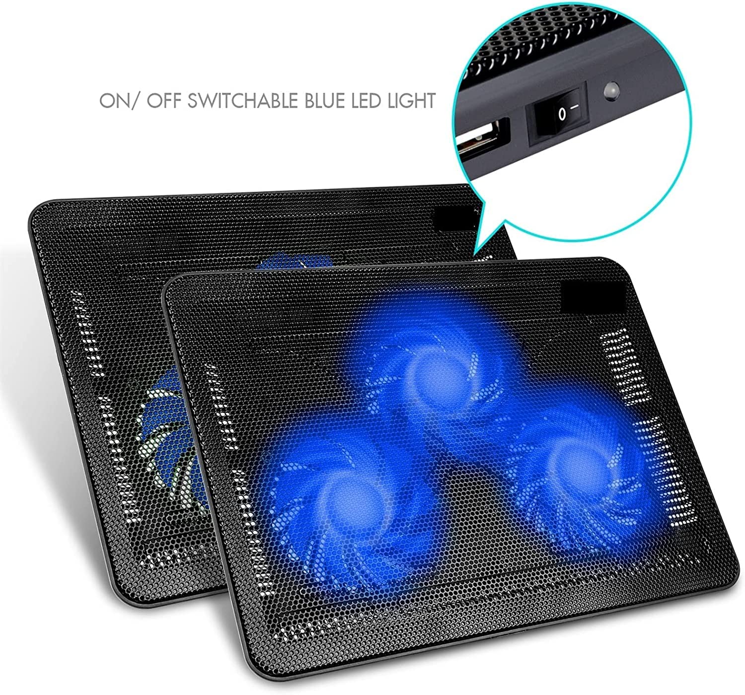 Base di raffreddamento da Gaming USB Laptop Cooler Cooling Pad Ultra-sottile Portatile 3 Ventole Mute per PC Notebook