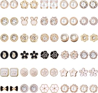 NEWITIN 15 Pairs Magnetic Stud Earrings for Women Clip on Earring Magnet Studs Inlaid