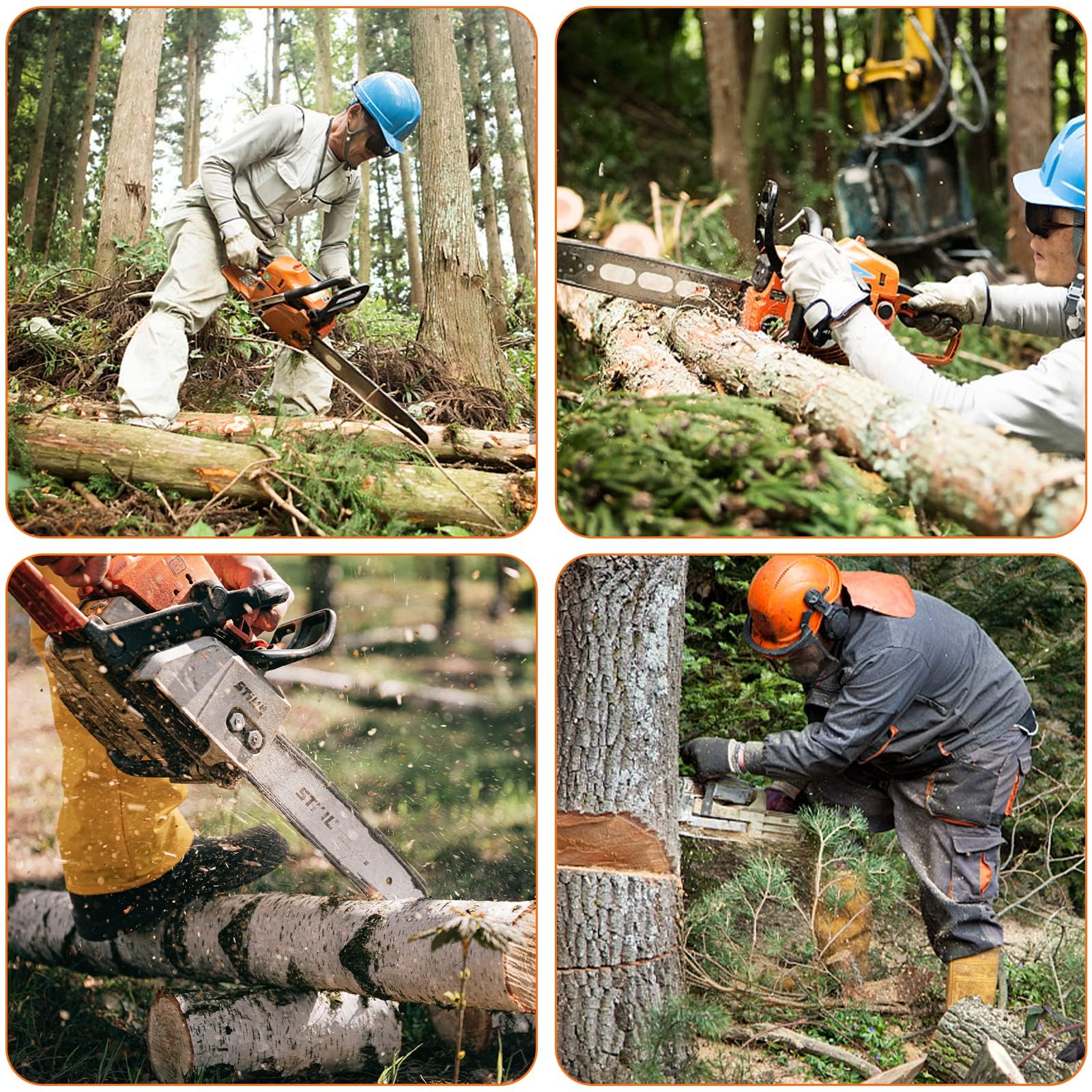 Guantes de protección para motosierras EN ISO 11393-4 con protección de mano izquierda, guantes de protección contra cortes forestales para motosierra