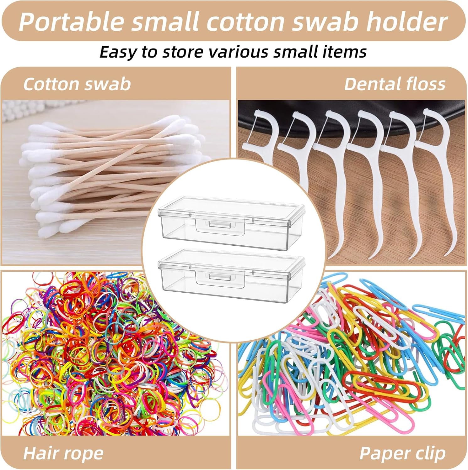 3PCS Floss Pick Holder Cotton Swab Holder Cotton Pad Holders Dental Floss Holders with Lid for Travel Cottons Buds Flosss Small Items - Image 6