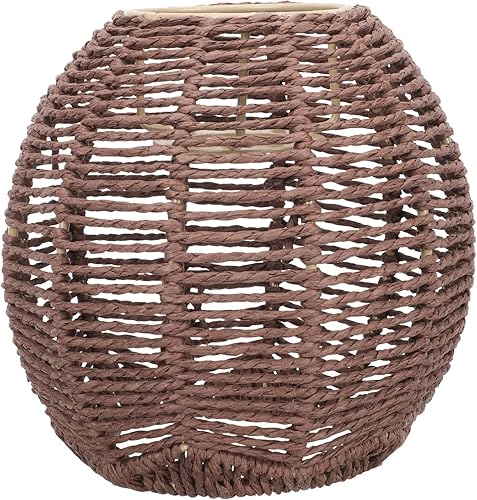 DOITOOL Pantalla colgante tejida, pantalla de lámpara tejida, cubierta de pantalla de lámpara de ratán, pantallas de araña de ratán, pantalla de