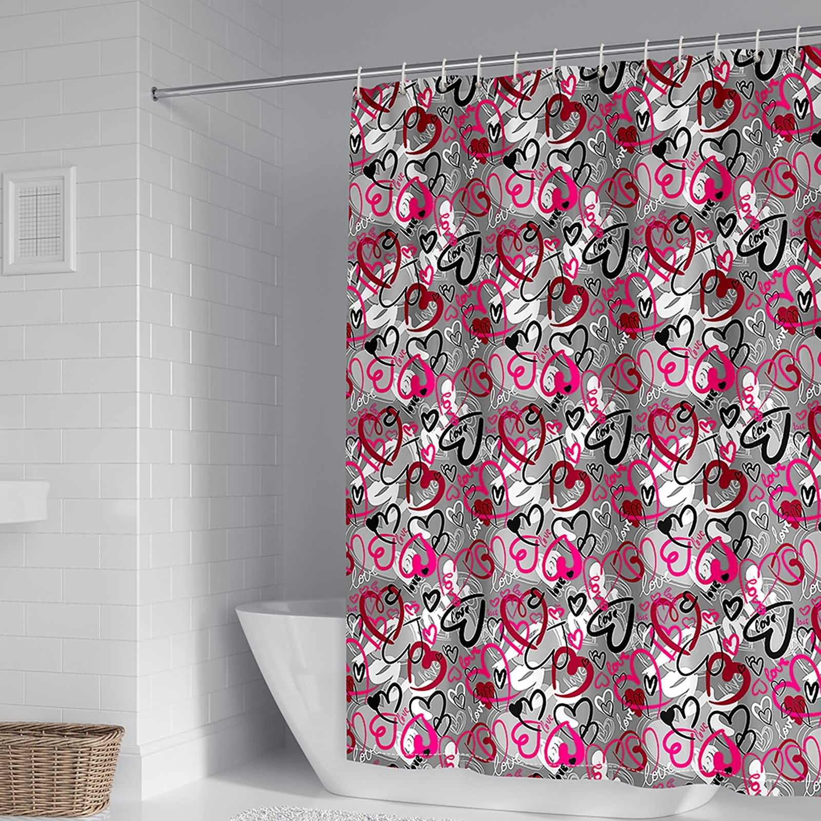 Rideau de douche avec crochet inclus pour installation facile 180cm