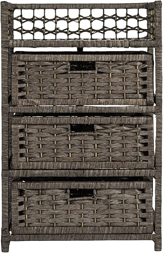 Miniatura 14 de Cajonera de mimbre y cuerda de papel Household Essentials, con 3 cajones Marrón,Negro,gris,https://www.amazon.com/dp/undefined