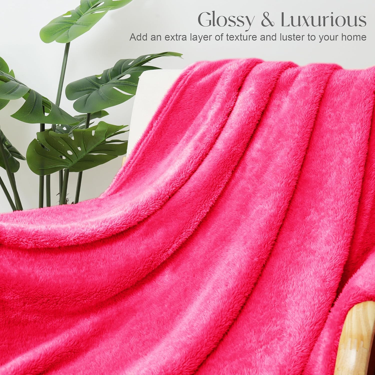 Whale Flotilla Hot Pink Twin Size Blanket for Bed, 300GSM Soft Warm Fleece Fabric, Decorative Lightweight Plush Fluffy Blankets for All Season, 60x80 Inch - Image 7