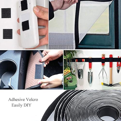 Miniatura 5 de Adhesivo de doble cara 8M extra fuerte cinta adhesiva de gancho y bucle autoadhesivo tira trasera con fuerte cierre de cinta adhesiva de 88 yardas