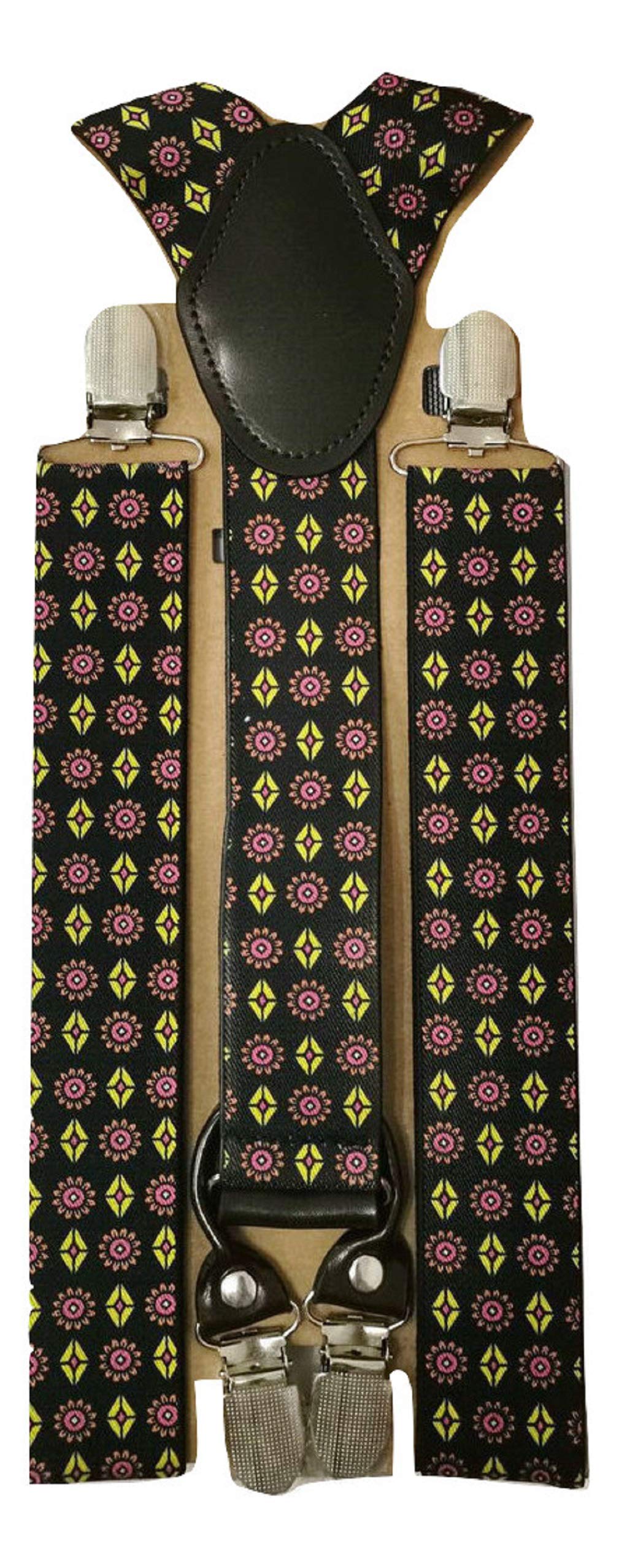 L&L® Standard Durable Mens Ladies Braces Suspender Elastic 3.5cm Wide Paisley (Round)