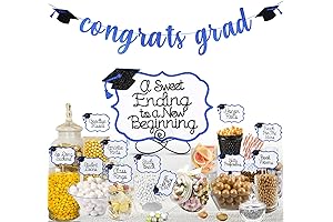 Blue Graduation Candy Buffet Labels for 2024