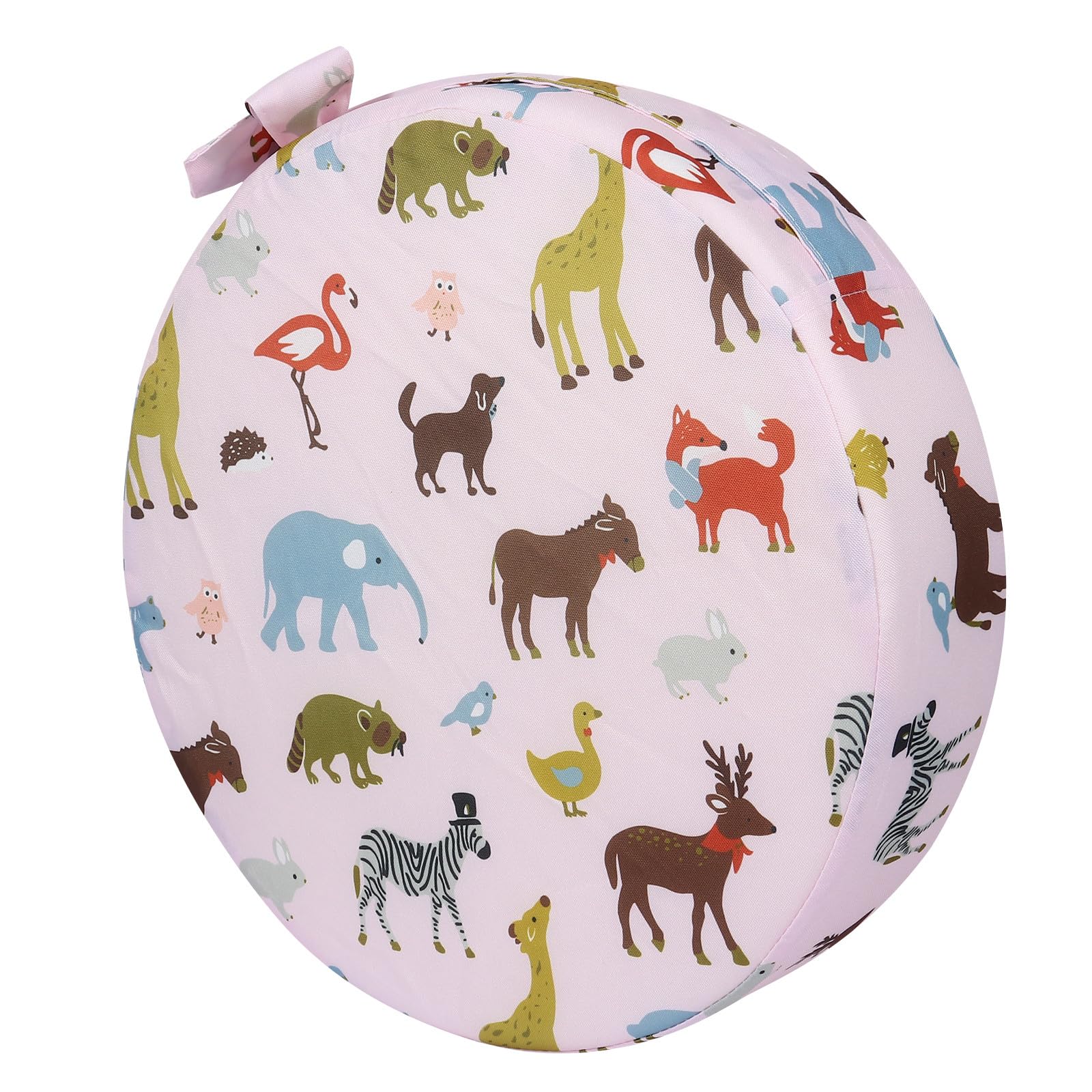 minkissy Cojín Elevador para Silla Infantil de Algodón Rosa, Asiento Redondo Cómodo y Práctico para Secar y Almacenar, Adecuado para Niños y Bebés