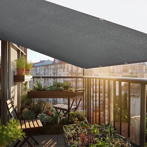 Miniatura 9 de winemana Tela para sombra 70% negra, lona de malla duradera de 3.3 x 6.6 pies con ojales, malla resistente para sombra solar de jardín con borde con