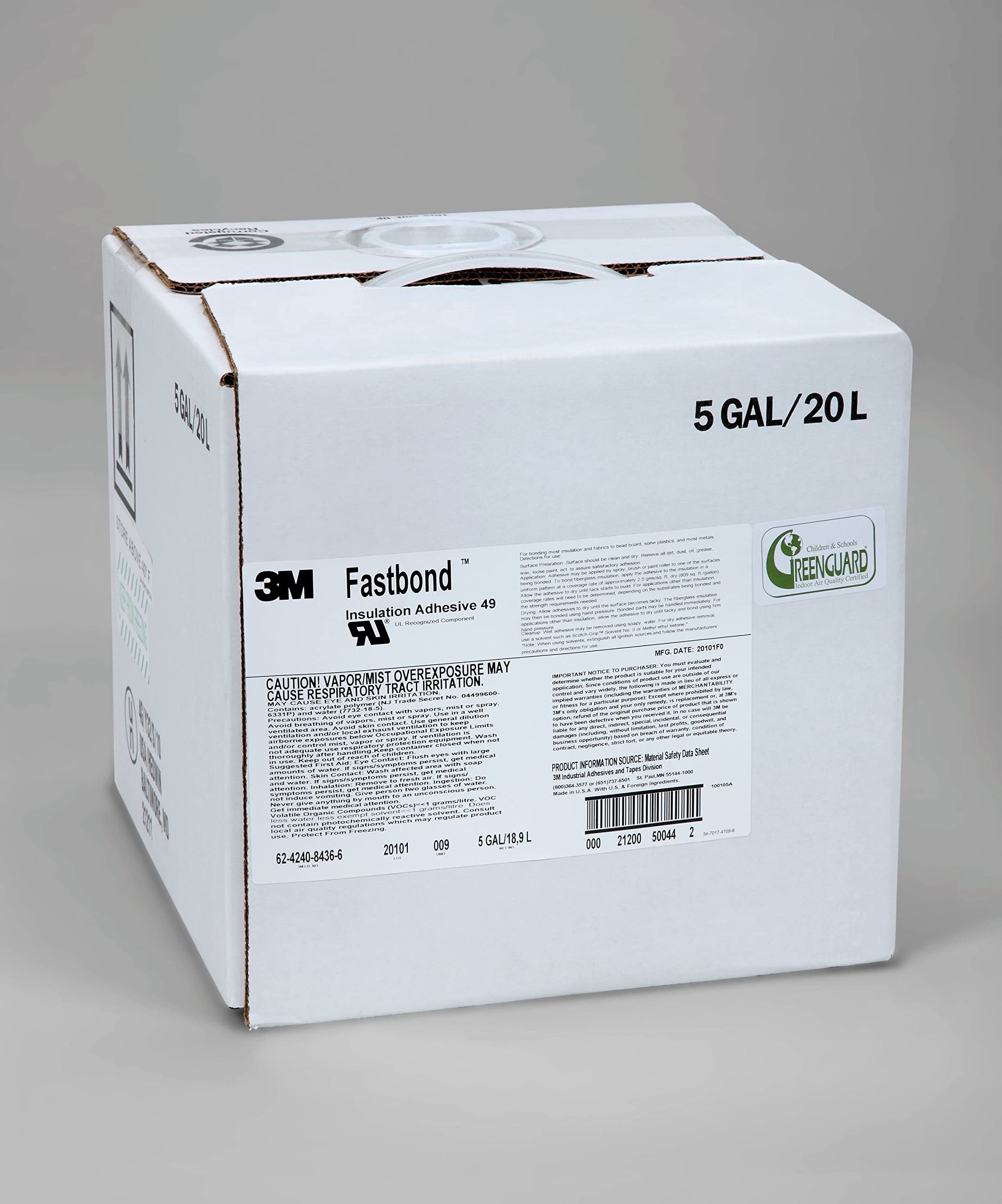 3M(TM) Fastbond(TM) Insulation Adhesive 49, 5 Gallon Box, 1 per case