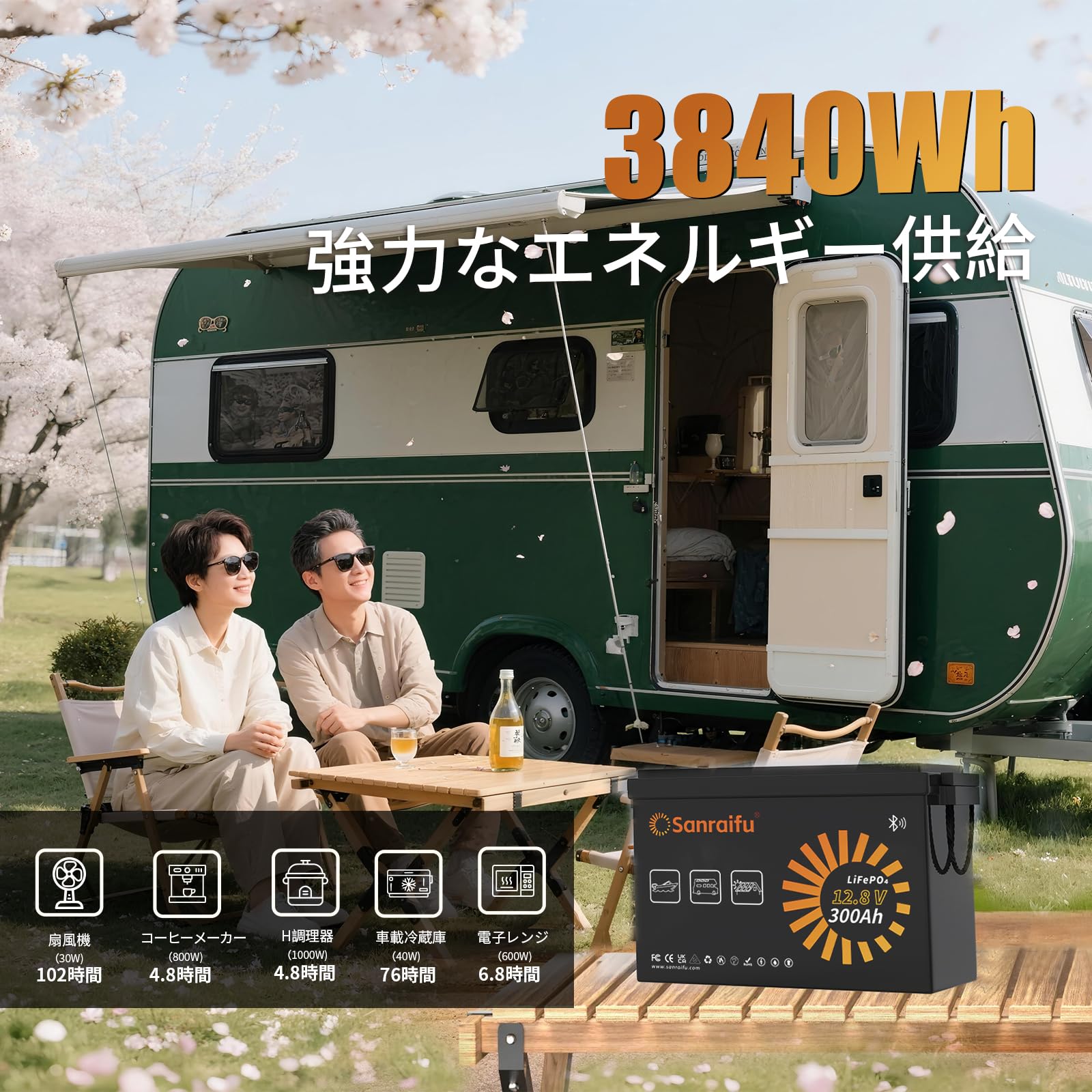 Amazon.co.jp: Sanraifu 12V 300Ah LiFePO4 リン酸鉄リチウムイオン