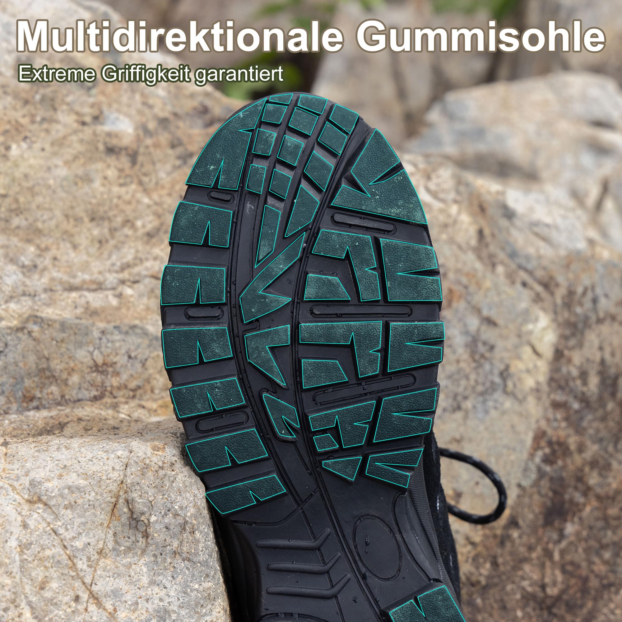 EARLDE Herren Wasserdichte Wanderschuhe Knöchelhohe Trekkingschuhe Wanderstiefel Hiking Schuhe Leicht Outdoorschuhe für Wandern Trekking und Trails