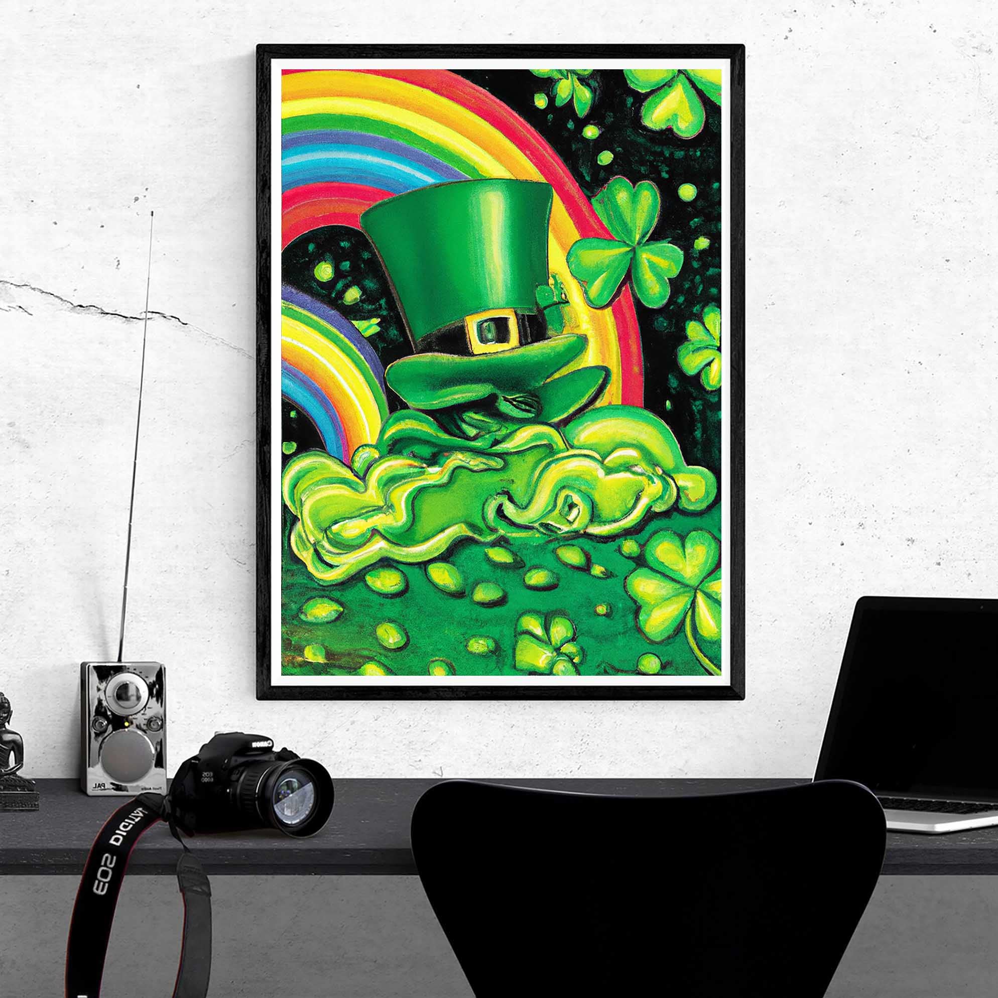 Kaliosy 5D Diamantmalerei Set, St. Patrick's Day, 30x40 Cm - Vollbohrung Mit Runden Diamanten, Inkl. Allem Zubehör, Entspannendes DIY