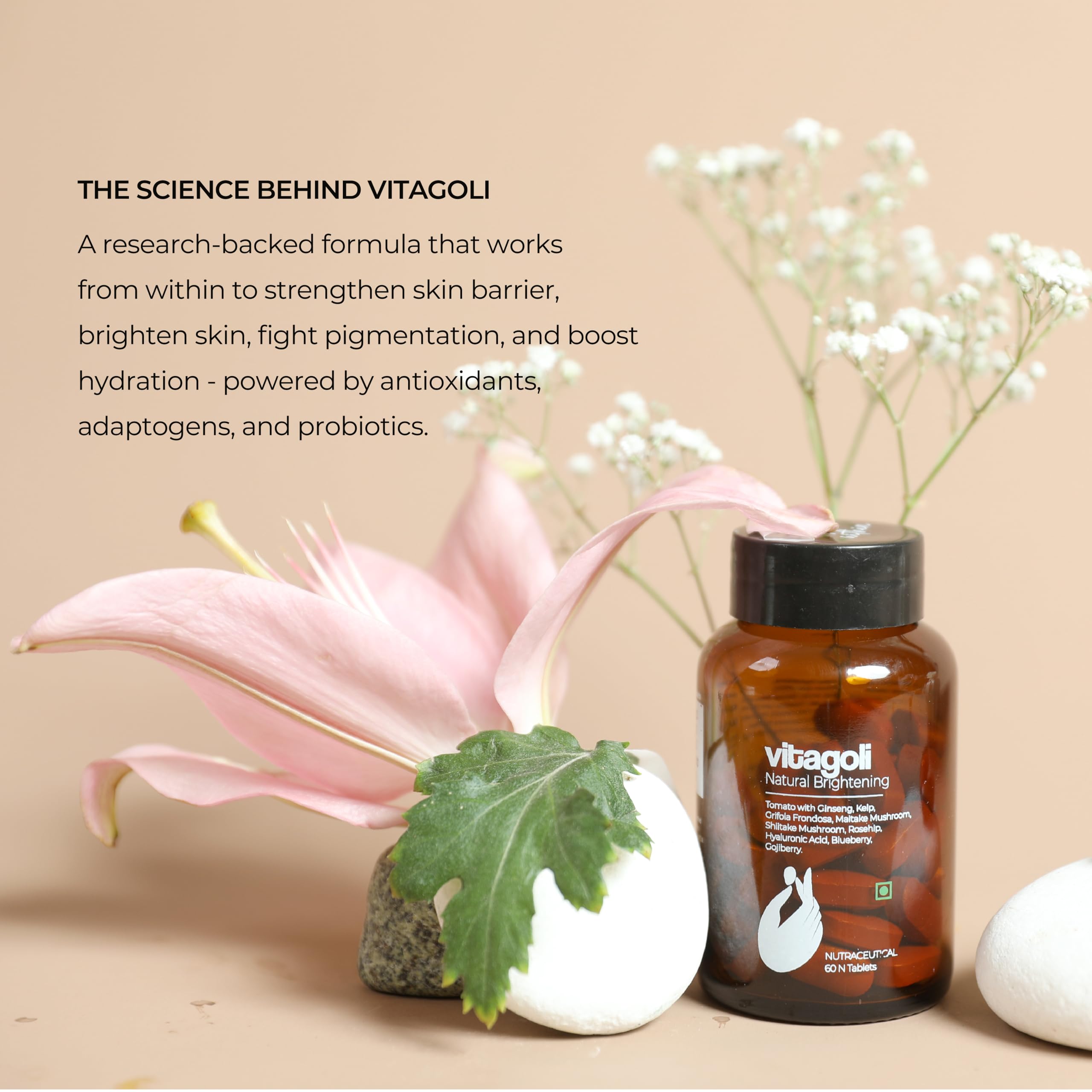 Vitagoli Vitagoli Natural Skin Brightening & Pigmentation Tablets | Collagen Support with Hyaluronic Acid, Tomato Extract & Korean Ginseng | Dark Spot Reduction, Skin Barrier Repair, Hydrates & Glow 4