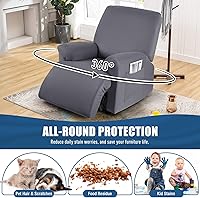 Vista 4 de TAOCOCO Fundas Elásticas para Sofá Reclinable Estilo de 3 Piezas Fundas para Sillas Reclinables Funda para Silla Reclinable Fundas Deslizables