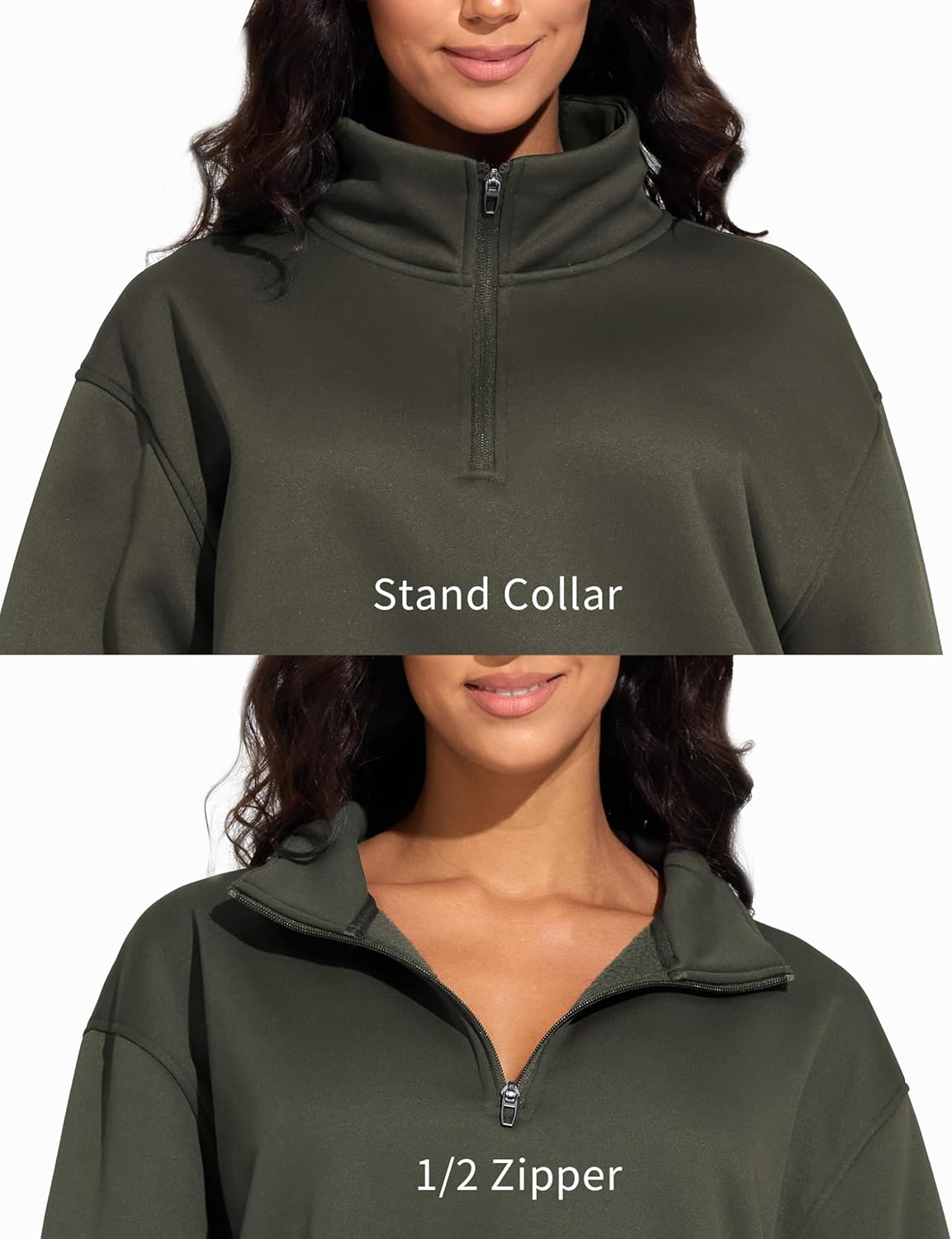 THE GYM PEOPLE Women's Oversized Sweatshirt Half Zip Fleece Pullover Long Sleeve Workout Tops - Image 6