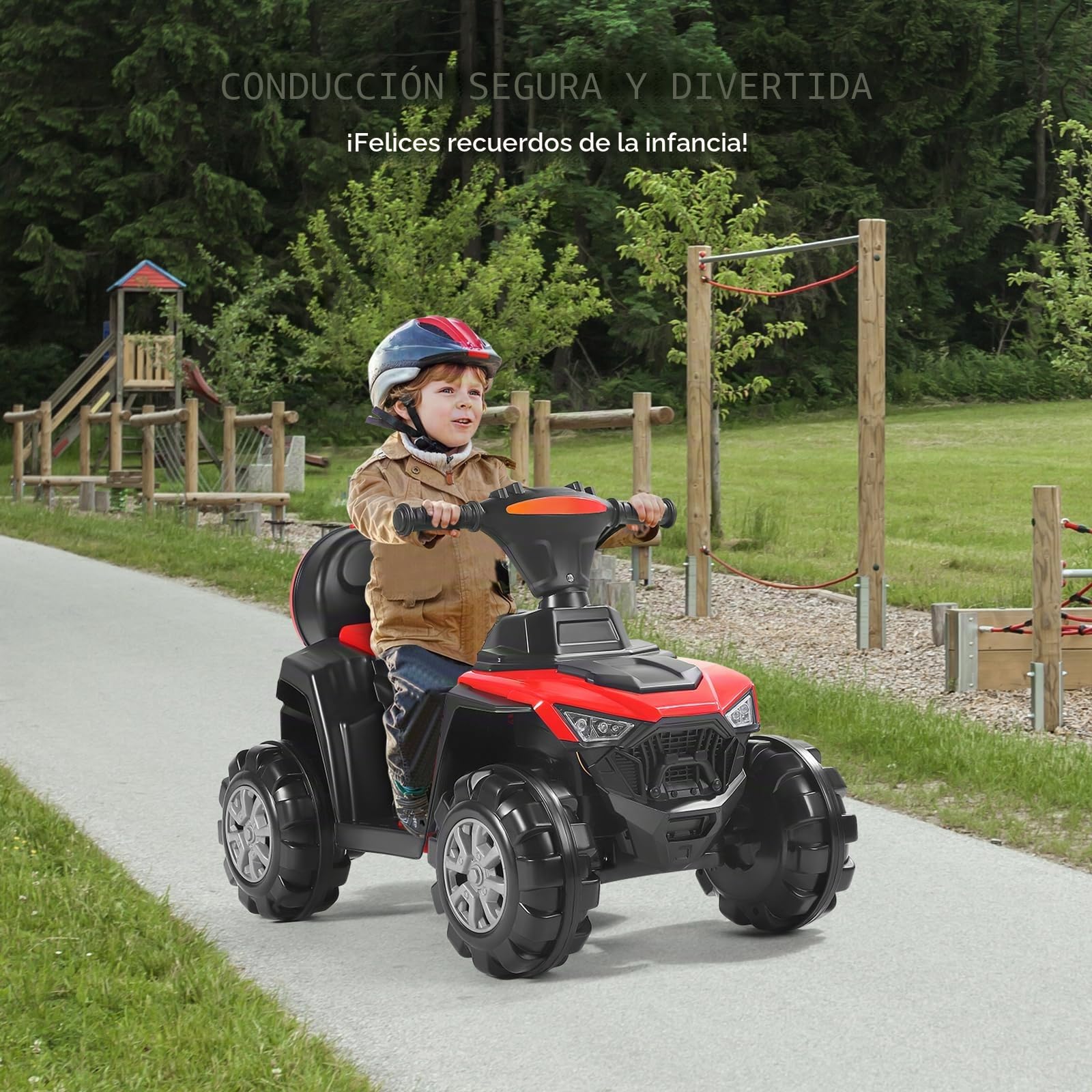Motocicleta eléctrica infantil con caja de almacenamiento, quad eléctrico para niños de 2 a 7 años, vehículo eléctrico infantil, reproductor de música y faro LED, carga USB, batería de larga duración