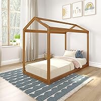 Vista 25 de Max & Lily - Cama individual, base de cama con cabecero para niños, listones, color blanco.