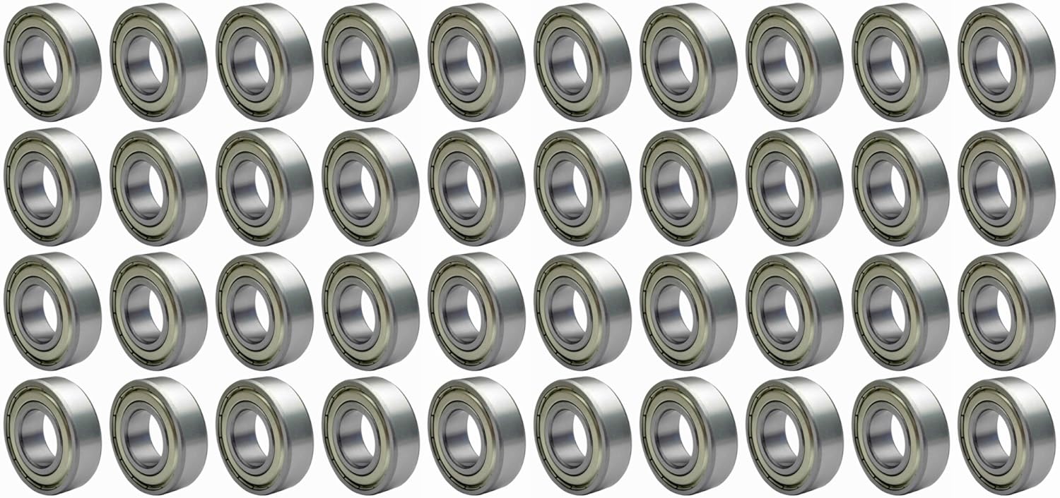 Forty (40) 623ZZ 3mm x 10mm x 4mm Shielded Deep Groove Precision Ball Bearings