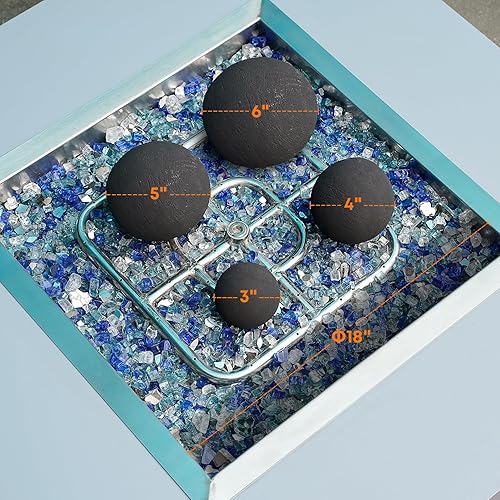 Miniatura 61 de Stanbroil Bolas de cerámica – Piedras redondas de fuego de 5 pulgadas para hoguera y chimenea – Juego de 6, color gris