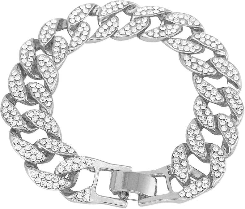 Techno Pave Men's 45mm Iced Out Roman Dial Watch & Bracelet Set