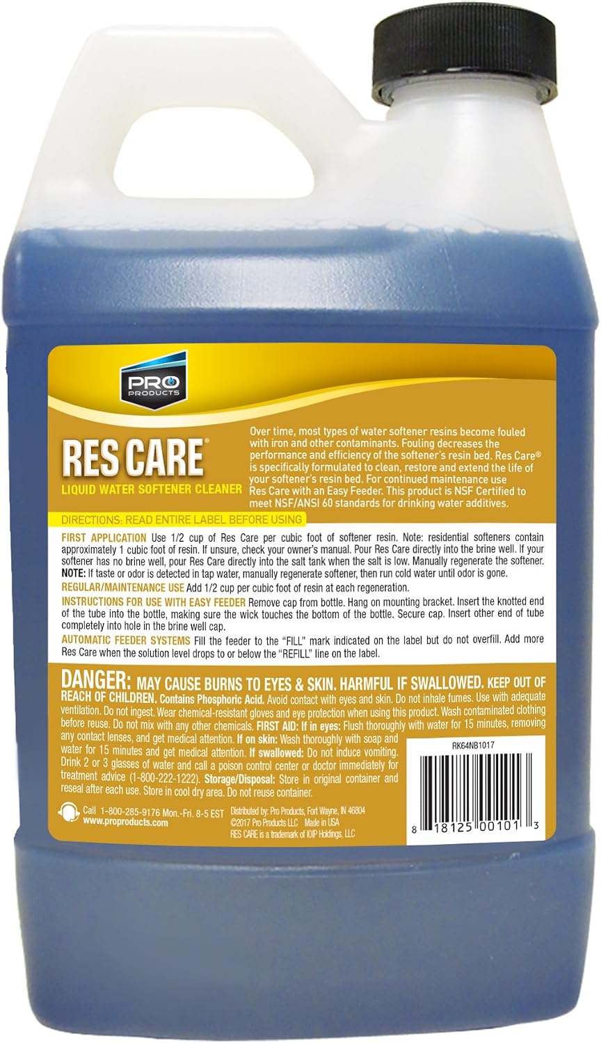 ResCare RK64N All-Purpose Water Softener Cleaner Liquid Refill, 64 Ounce
