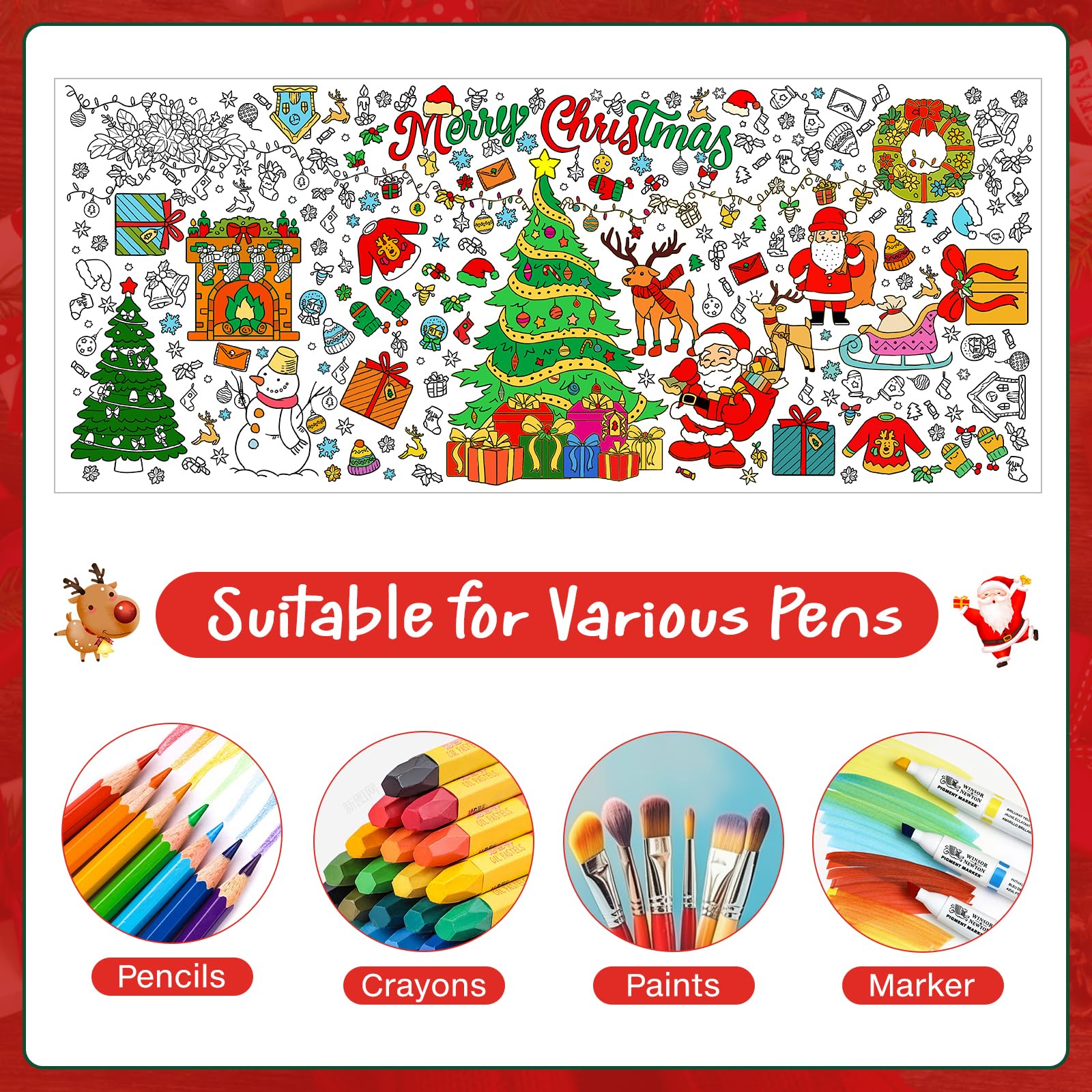 Leikedun Christmas Colouring Table cloth - Image 4