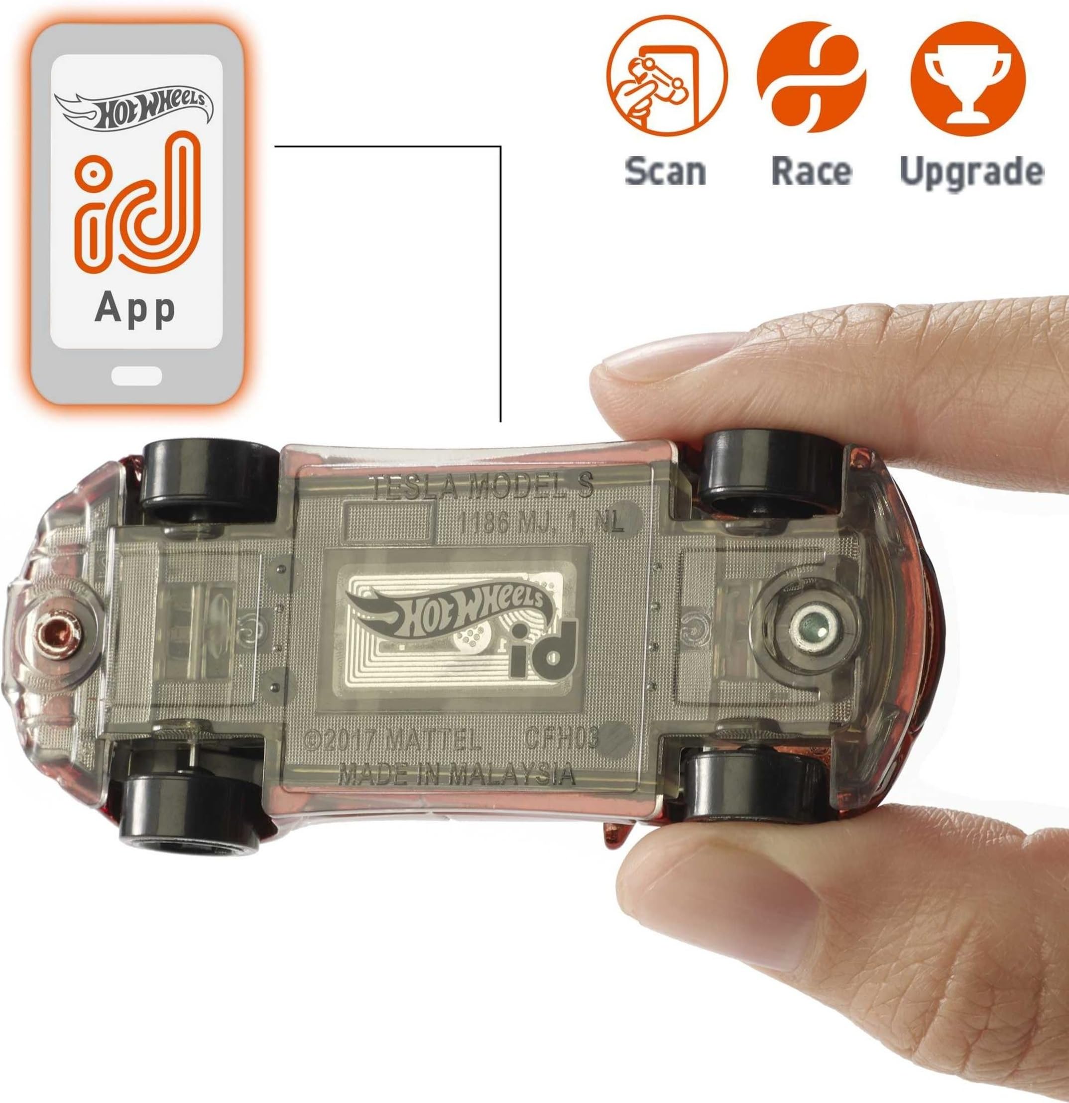 Hot Wheels- ID Die-Cast Tesla Model S Scala 1:64, Macchinina Giocattolo per Bambini 8 + Anni, FXB14