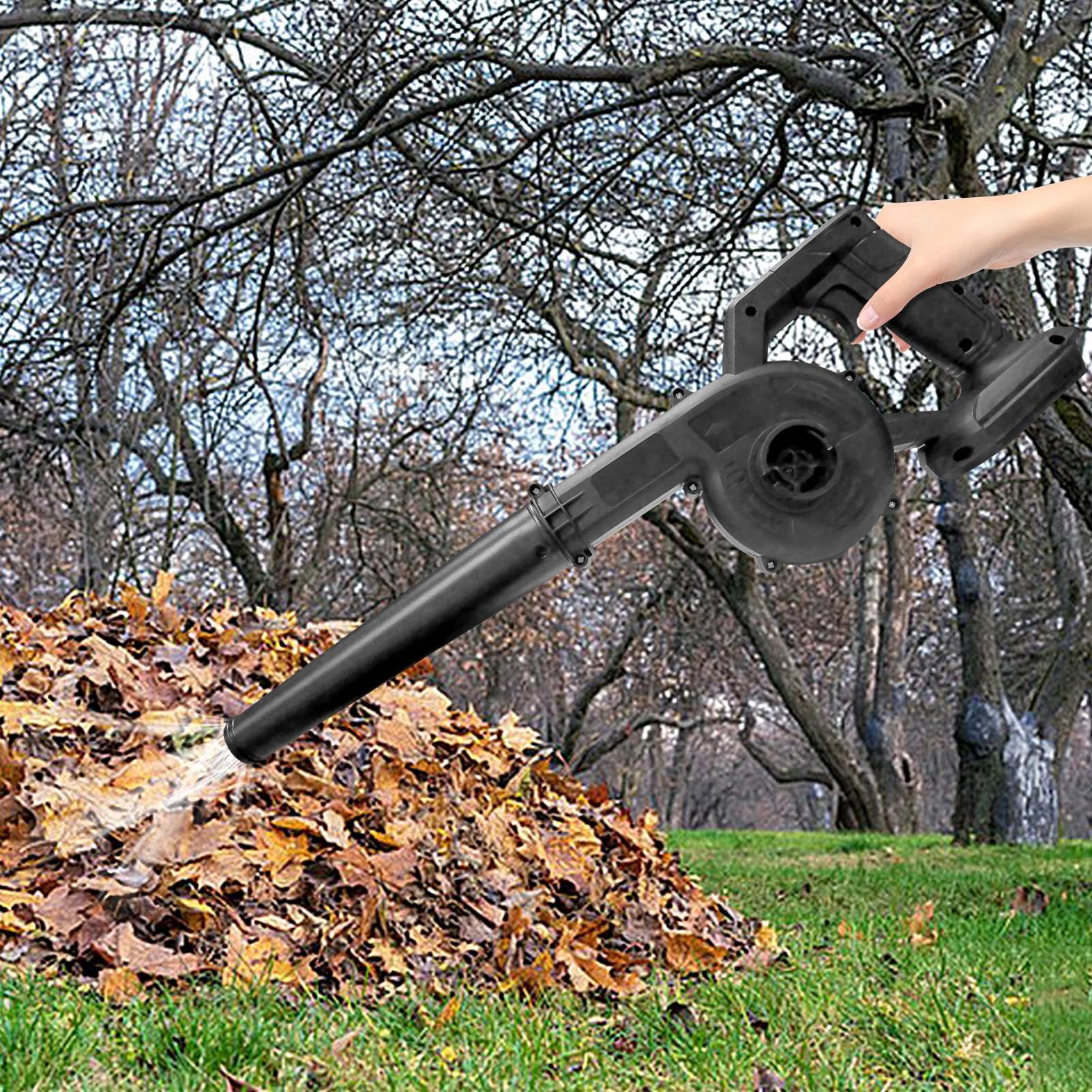 Sopladora de Hojas a Batería Potente Eléctrica de 2 Modos | Soplador de Hojas Ligero para Jardín para Patio Exterior Terraza Césped Hogar Coche Taller