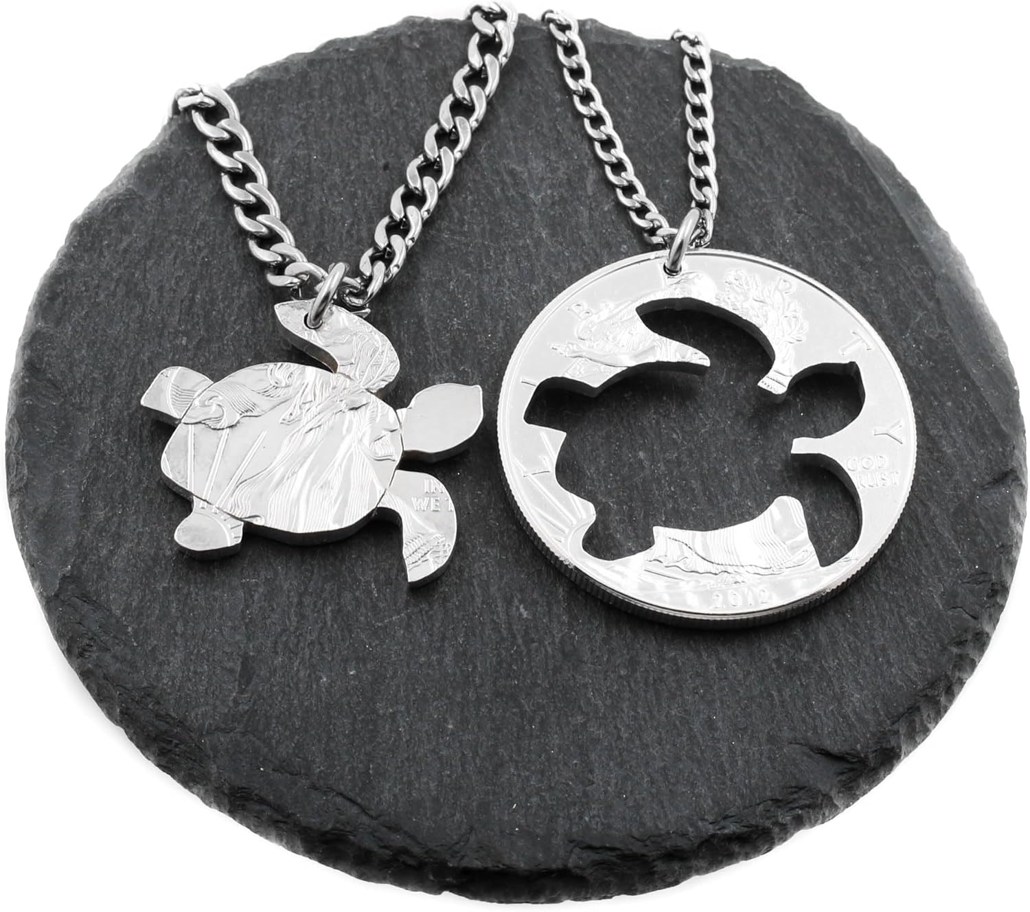Turtle Jewelry, Friendship Necklaces, Turtles Inside and Outside Pieces, Best Friends, By NameCoins