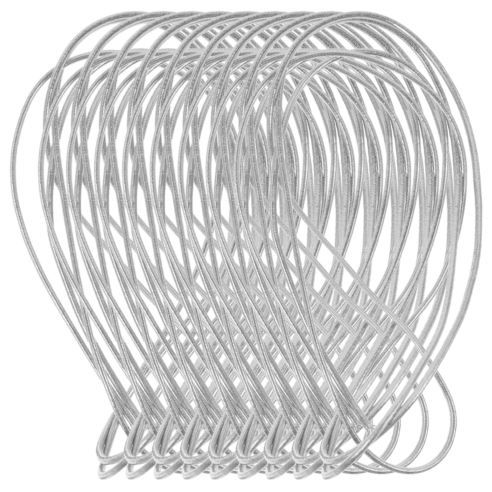 3 Rouleaux Cordon Élastique Tressé 2 Mm Argenté en Fil Caoutchouc, Souple et Résistant, pour Bracelets et Bricolage DIY, Fil à Perler et Kit de Tissage Créatif, Loisirs Artisanaux
