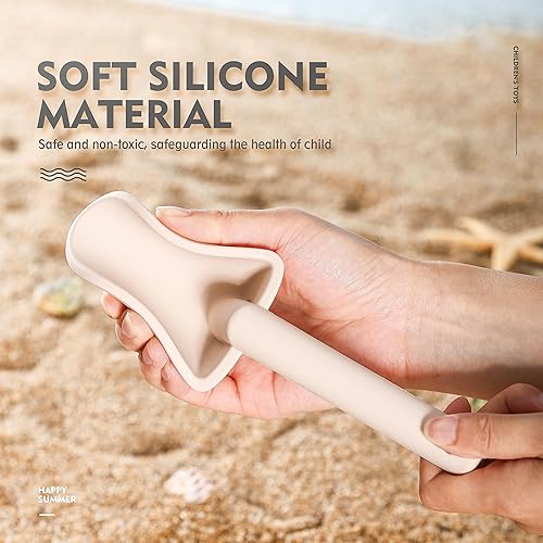 Miniatura 6 de MarcZero 11 juguetes de playa de silicona, modernos juguetes de playa para bebés, juego de playa apto para viajes, juguete ecológico, cubo de