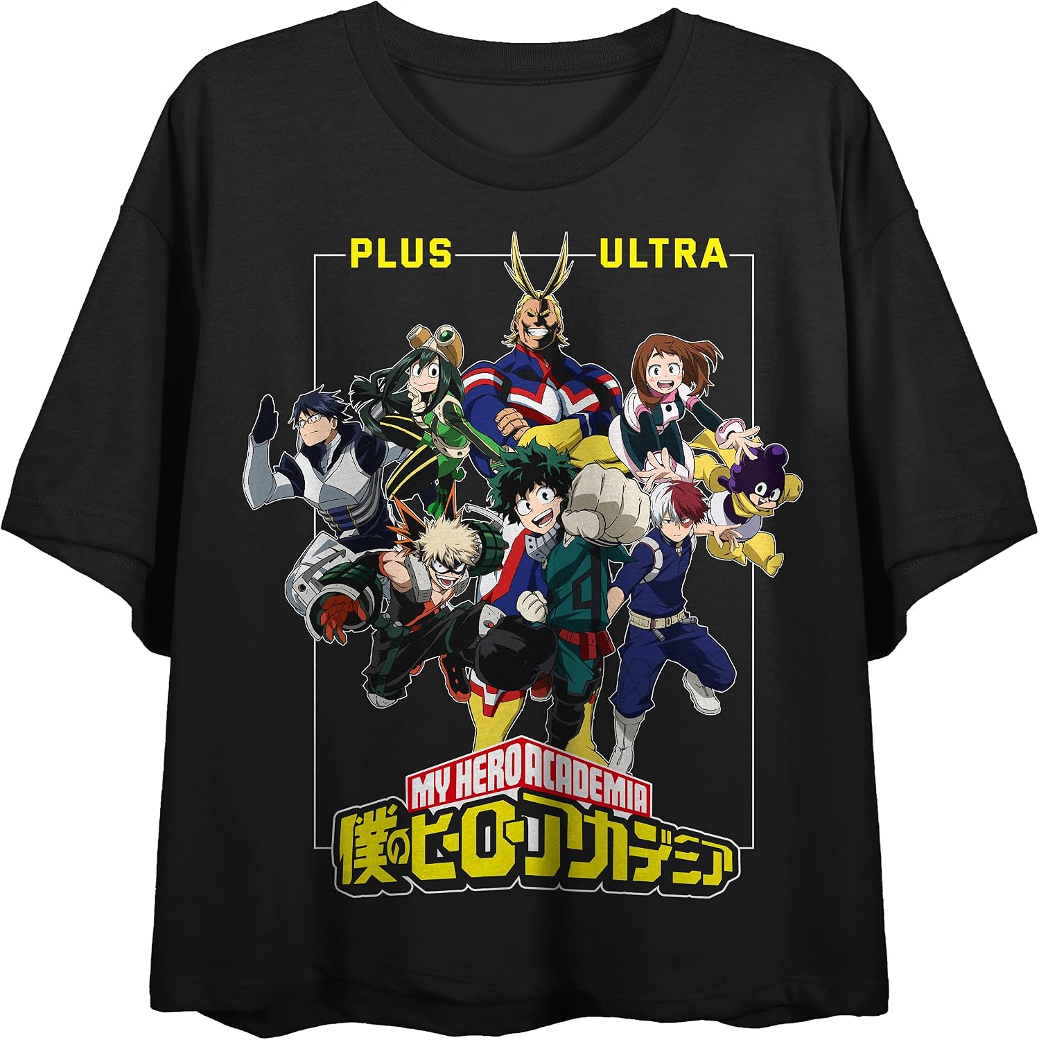 My Hero Academia Anime Characters Group Women's Black Crop Top-