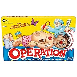 Hasbro Gaming Operation Electronic Board Game with Doctor Cards and Funny Ailments, Kids Games, 1+ Players, Funny Board Game for Children Ages 6+ (Amazon Exclusive)
